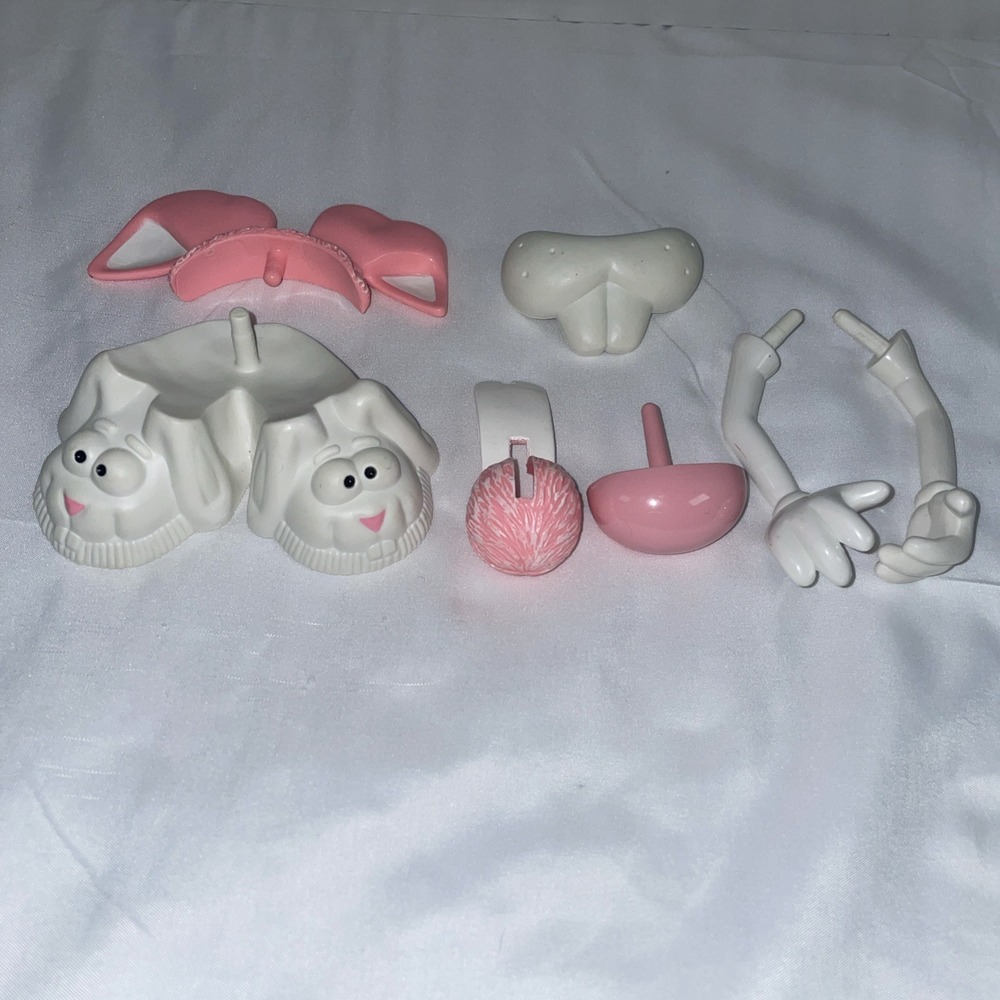 Vintage Mr Potato Head‎ Bunny Parts Lot Pink White Ears Slippers Arms Tail Snout